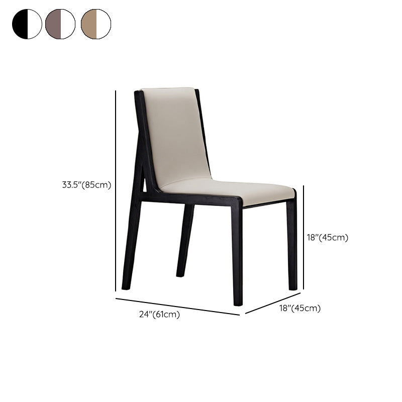 Modern Wood Glam Dining Chair Side Open Back Chair for Kitchen