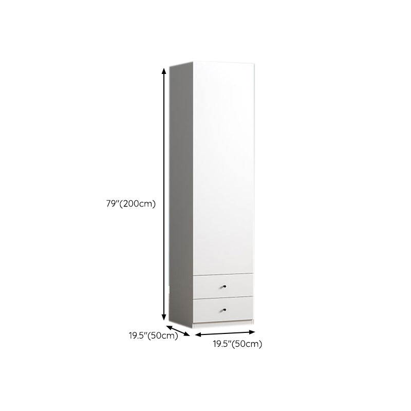 Manufactured Wood Kid's Wardrobe Contemporary White Kids Closet with 1 Door