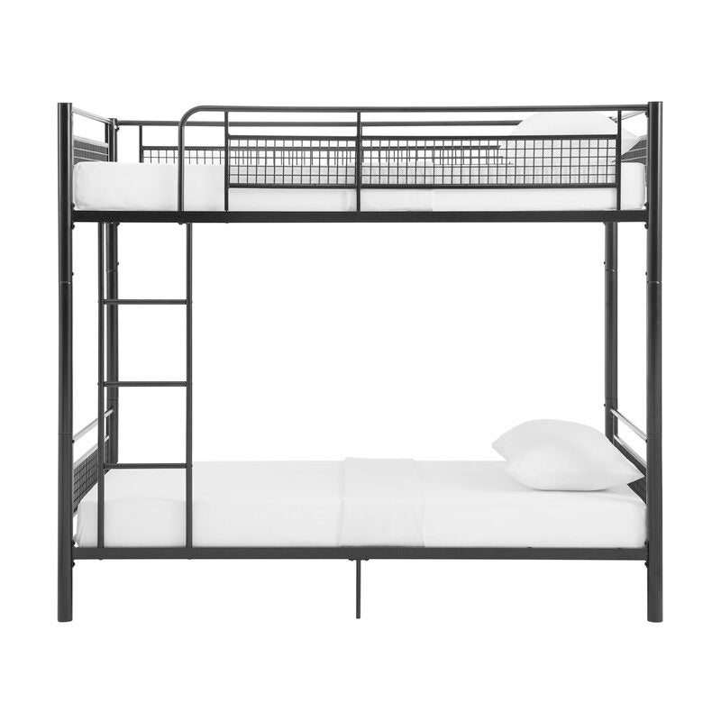 Metal Bunk Bed 74.80" H High Bunk Bed Frame with Built-In Ladder