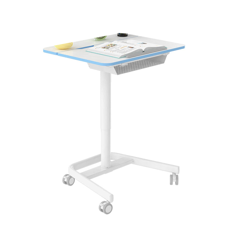 Contemporary Wooden Study Desk Multifunctional Lifting Desk with Metal Base