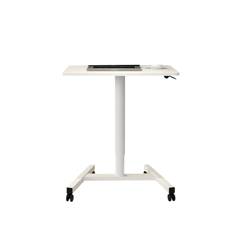 Contemporary Wooden Study Desk Multifunctional Lifting Desk with Metal Base
