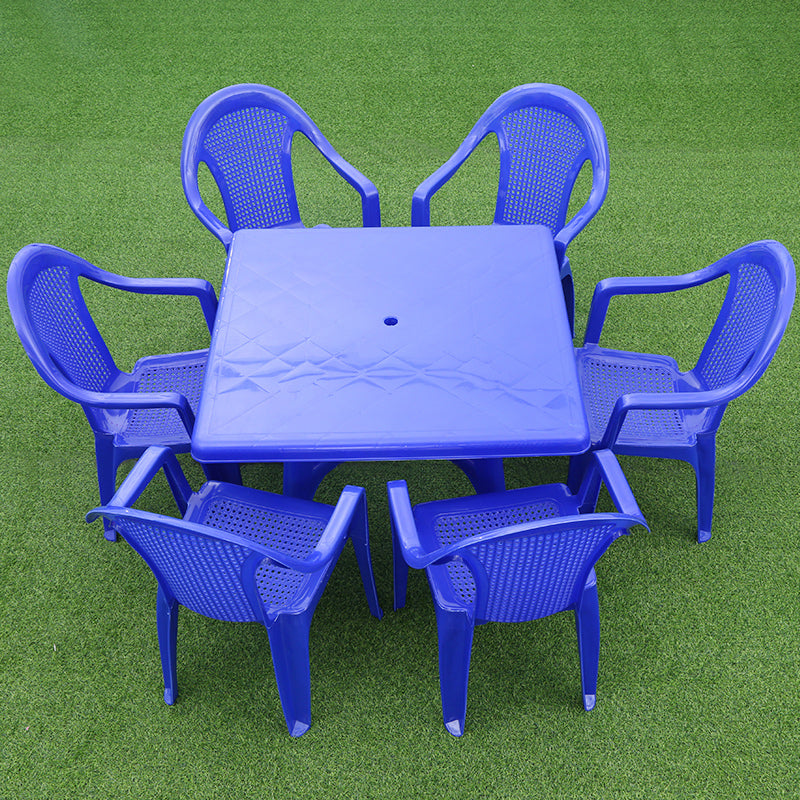 Contemporary Style Dining Set Plastic Square 1/5/7/9 Pcs Dining Table Set