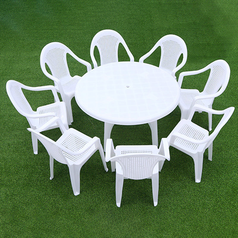 Contemporary Style Dining Set Plastic Square 1/5/7/9 Pcs Dining Table Set