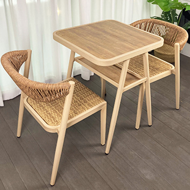 Modern Style Dining Set Square Metal 1/3 Pcs Dining Table Set