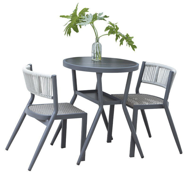 Modern Style Dining Set Square Metal 1/3 Pcs Dining Table Set