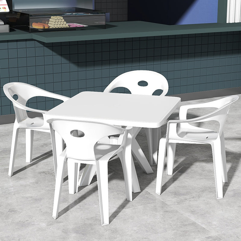 Contemporary Style Dining Set Plastic Square 1/5/10 Pcs Dining Table Set