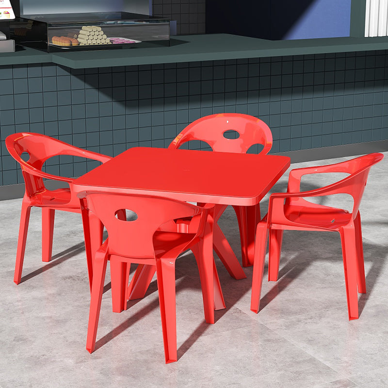 Contemporary Style Dining Set Plastic Square 1/5/10 Pcs Dining Table Set