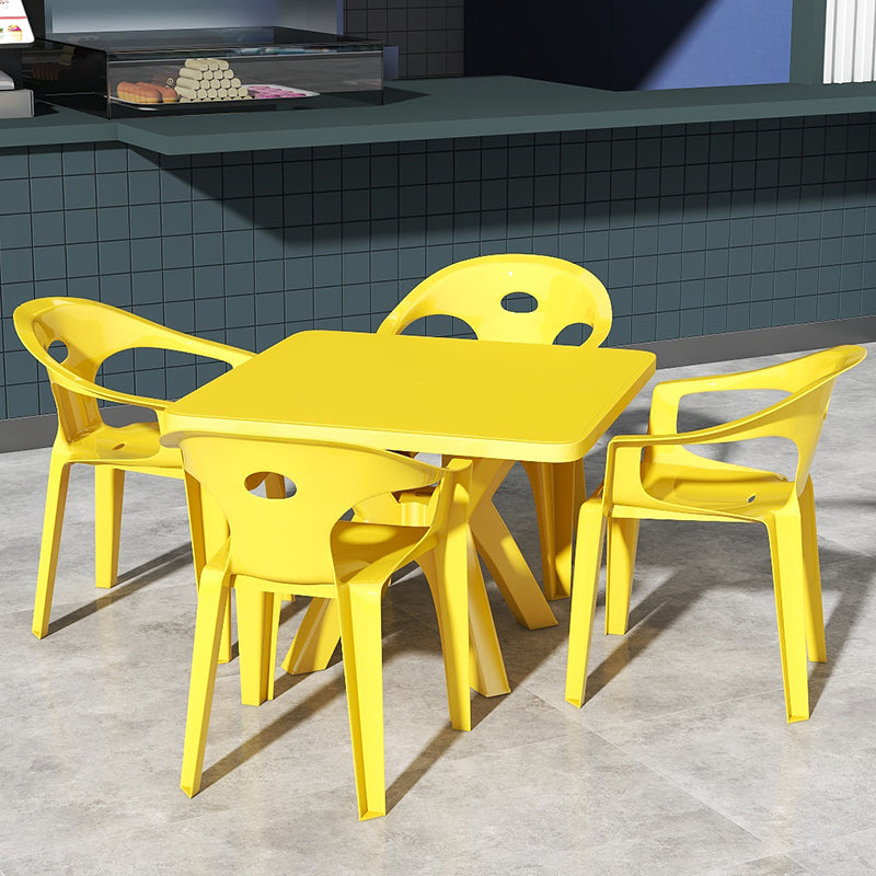 Contemporary Style Dining Set Plastic Square 1/5/10 Pcs Dining Table Set