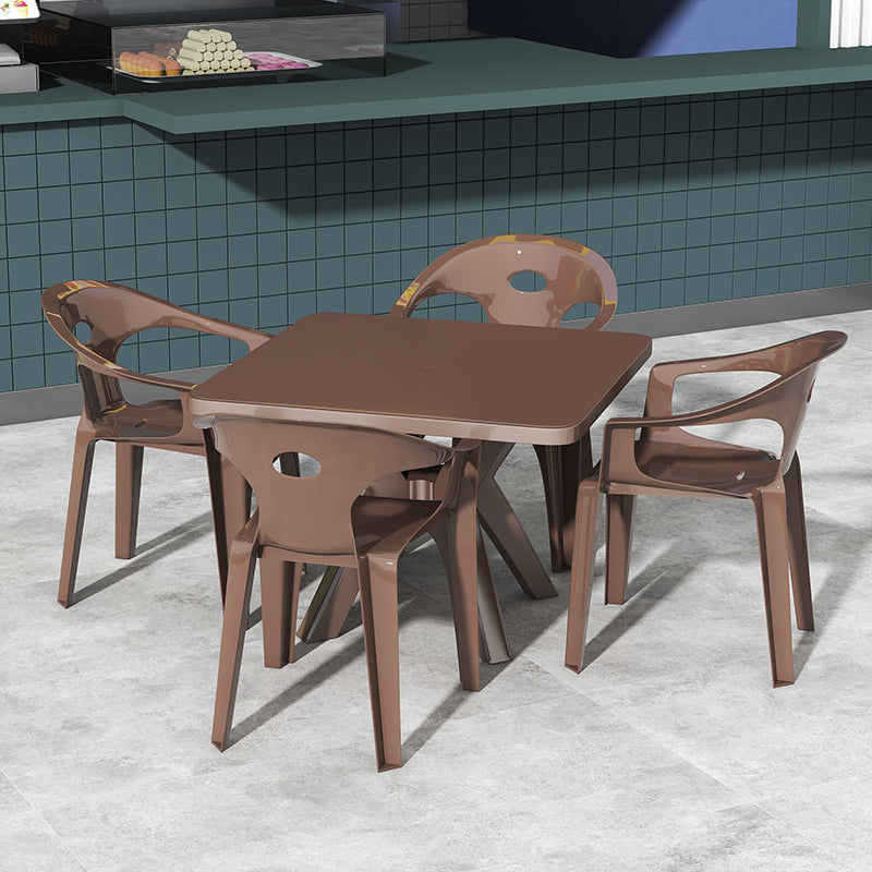 Contemporary Style Dining Set Plastic Square 1/5/10 Pcs Dining Table Set