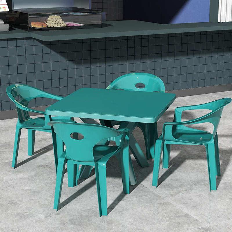 Contemporary Style Dining Set Plastic Square 1/5/10 Pcs Dining Table Set