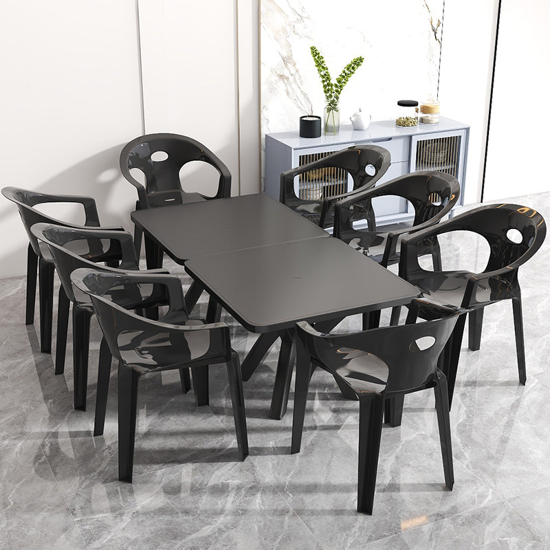 Contemporary Style Dining Set Plastic Square 1/5/10 Pcs Dining Table Set