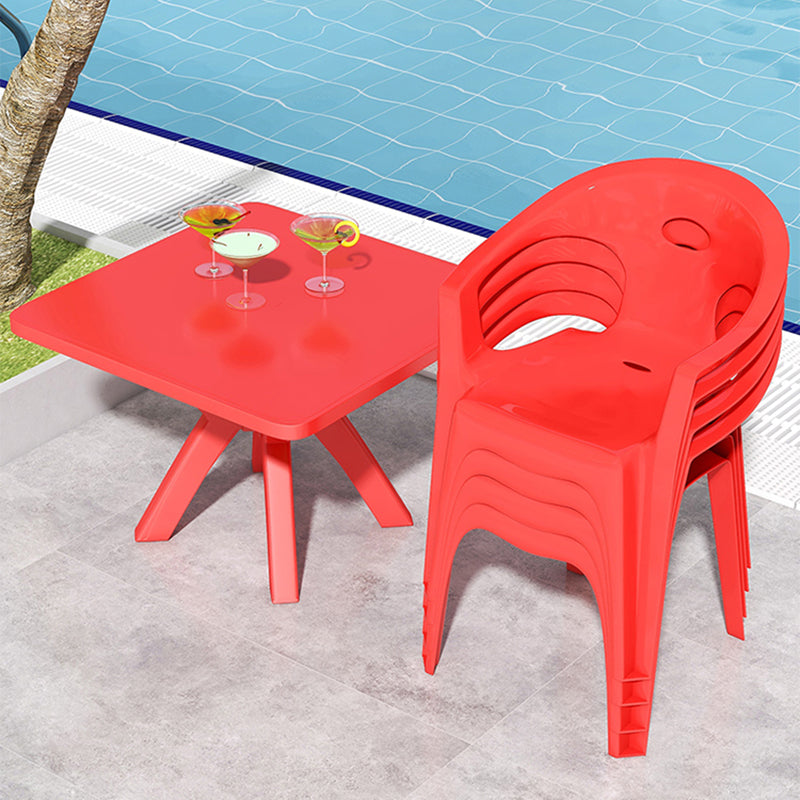 Contemporary Style Dining Set Plastic Square 1/5/10 Pcs Dining Table Set