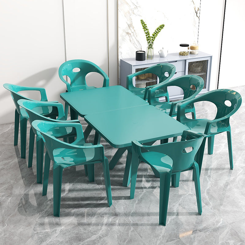Contemporary Style Dining Set Plastic Square 1/5/10 Pcs Dining Table Set