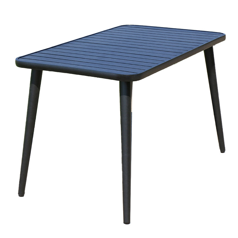 Outdoor Industrial Patio Table Metal Frame Dining Table in Black