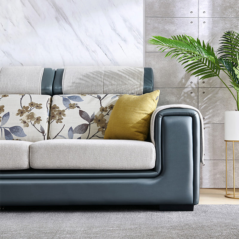 Modern Gray Cushions Sofa & Chaise 5-Seater 139.37" L Square Arm Sectional Sofa