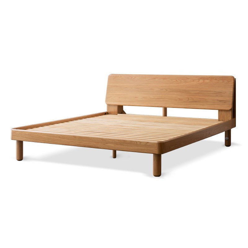 Solid Wood Standard Bed Contemporary Bed with Rectangular Headboard