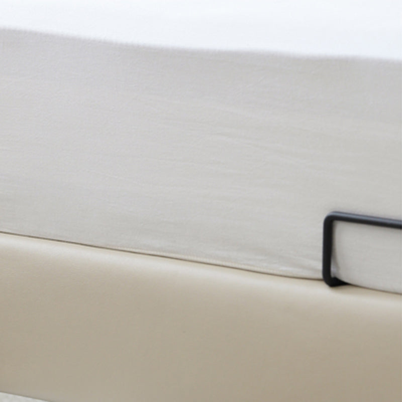 Leather Standard Bed Contemporary Wood Frame Bed with Upholstered Headboard