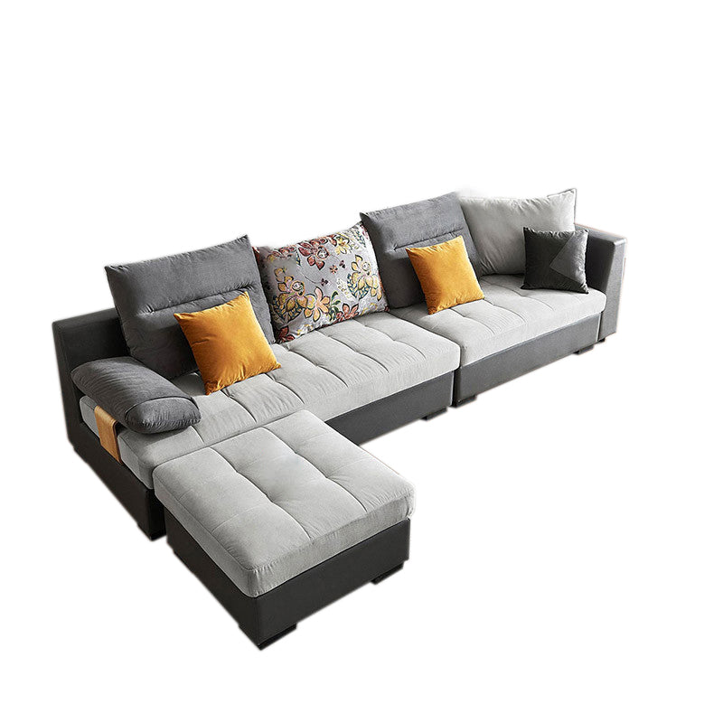 Contemporary Pillow Top Arm Sectional Couch  Velvet Sectional sofa
