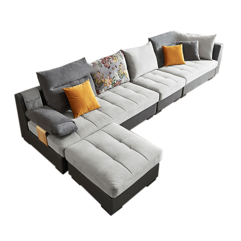 Contemporary Pillow Top Arm Sectional Couch  Velvet Sectional sofa