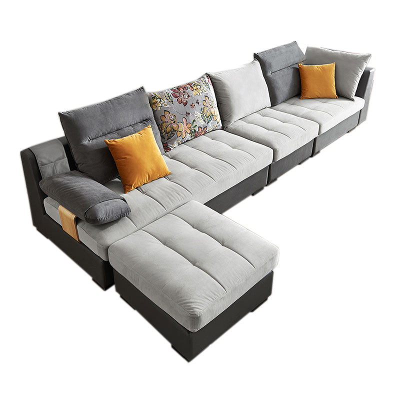 Contemporary Pillow Top Arm Sectional Couch  Velvet Sectional sofa