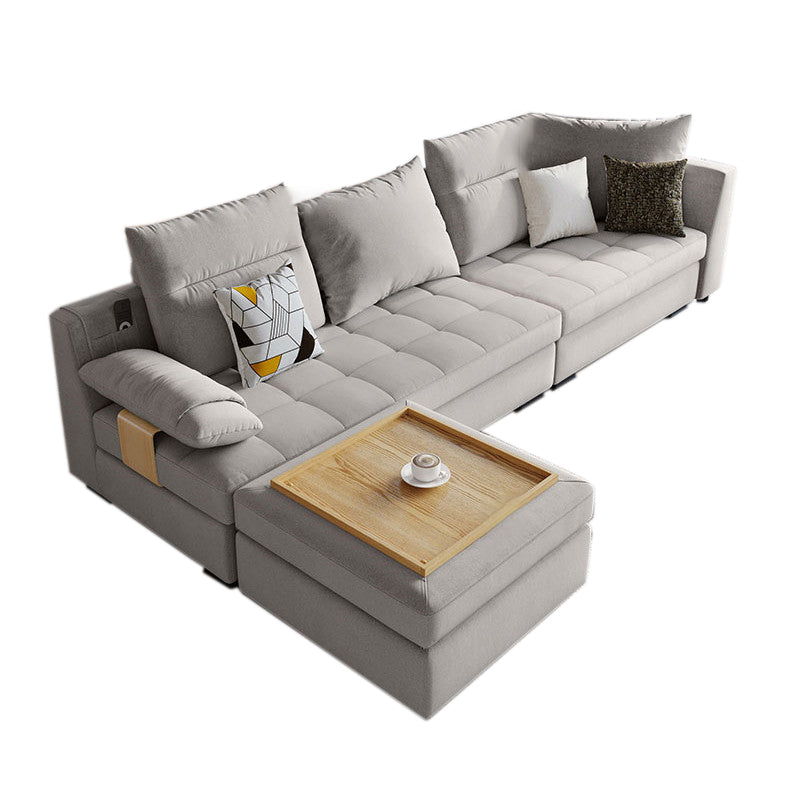 Contemporary Pillow Top Arm Sectional Couch  Velvet Sectional sofa