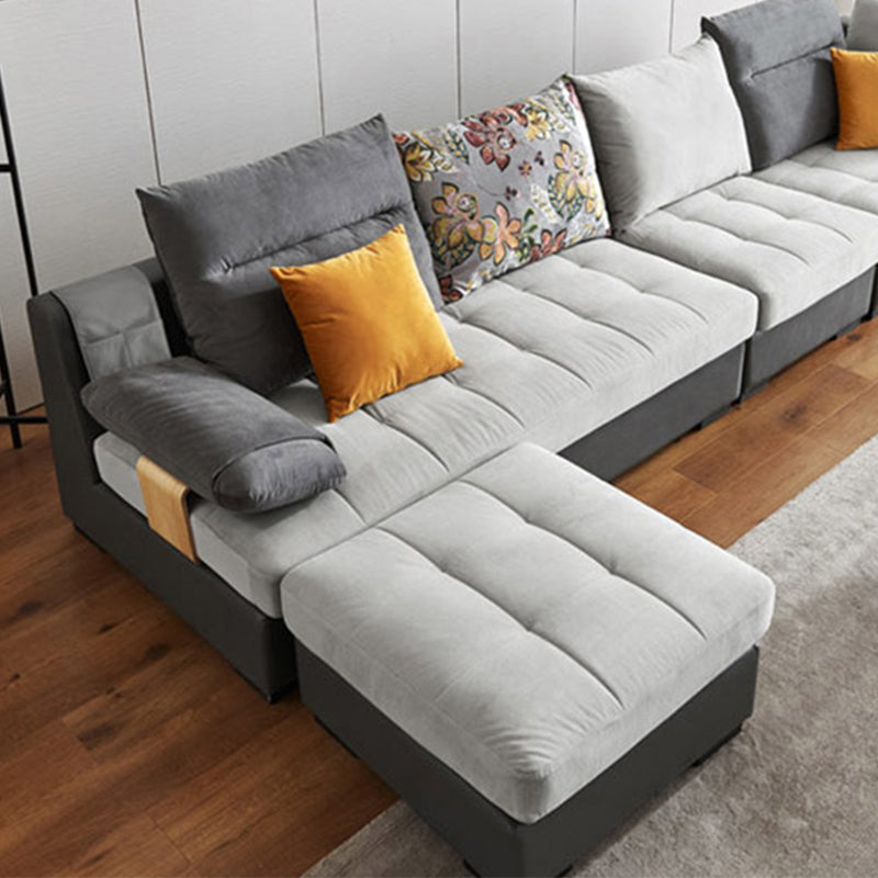 Contemporary Pillow Top Arm Sectional Couch  Velvet Sectional sofa