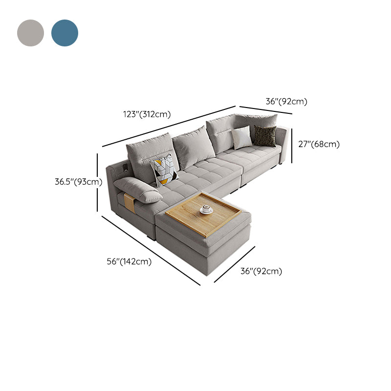 Contemporary Pillow Top Arm Sectional Couch  Velvet Sectional sofa