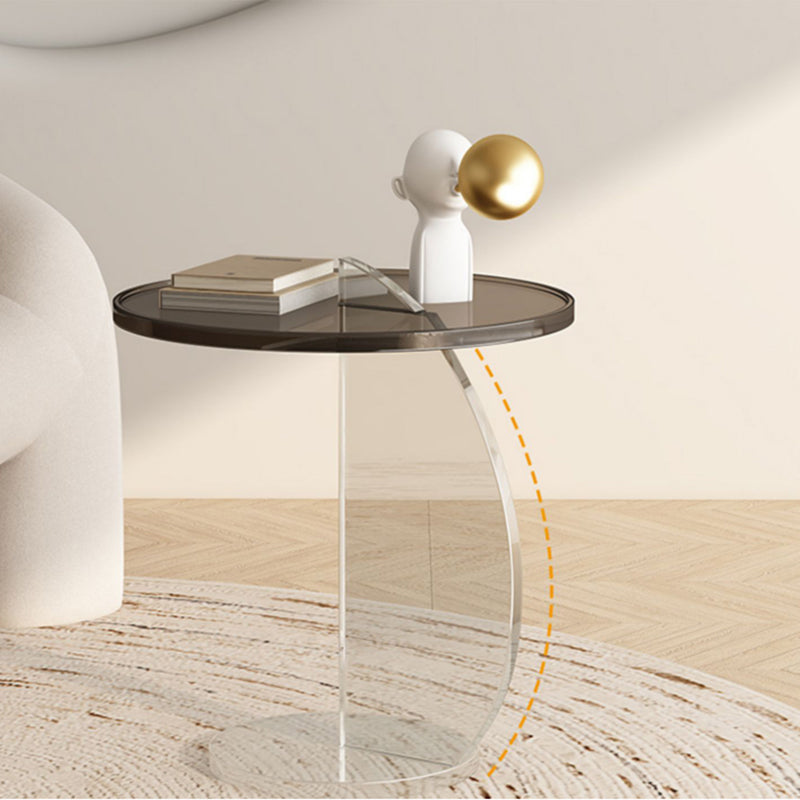 Glam Accent Side Table Living Room Round Pedestal Acrylic Side End Table