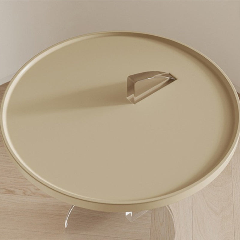 Glam Accent Side Table Living Room Round Pedestal Acrylic Side End Table