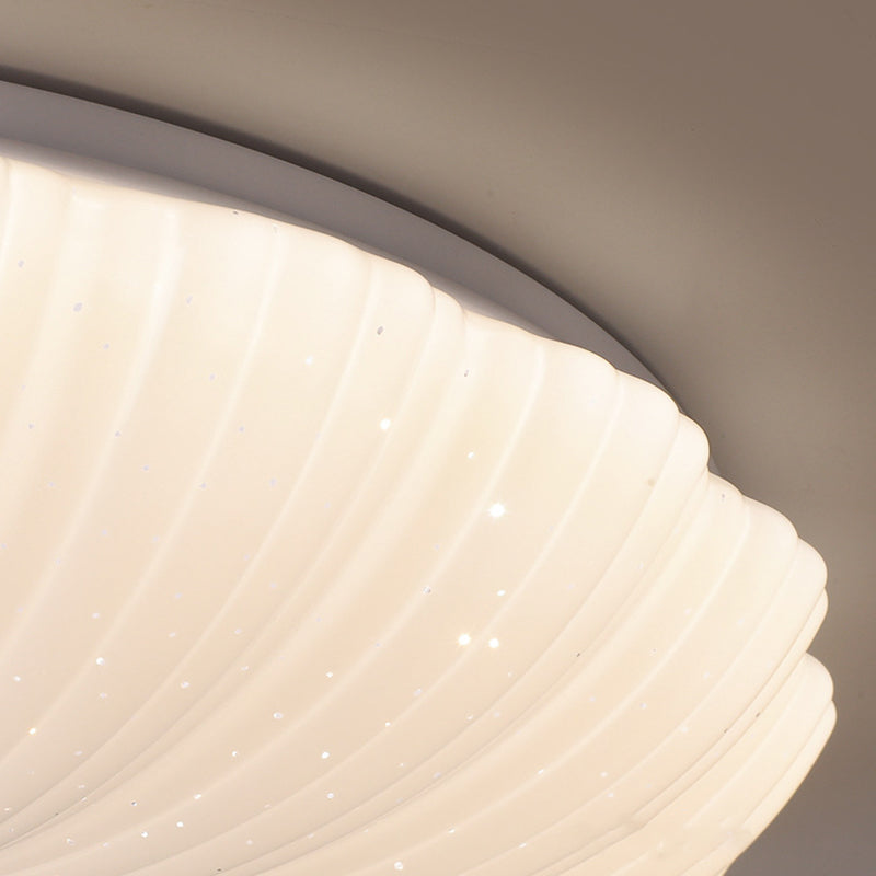 Iron and Acrylic LED Ceiling Flush in White Finish Round Flush Mount