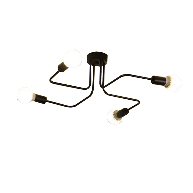 Sputnik Flush Ceiling Light Minimalism Metal Flush Mount for Dining Room