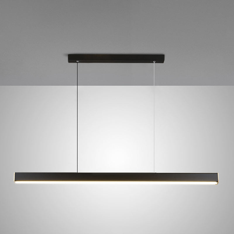 Linear Ceiling Pendant Light Minimalist Mental 1 Light Hanging Lamp