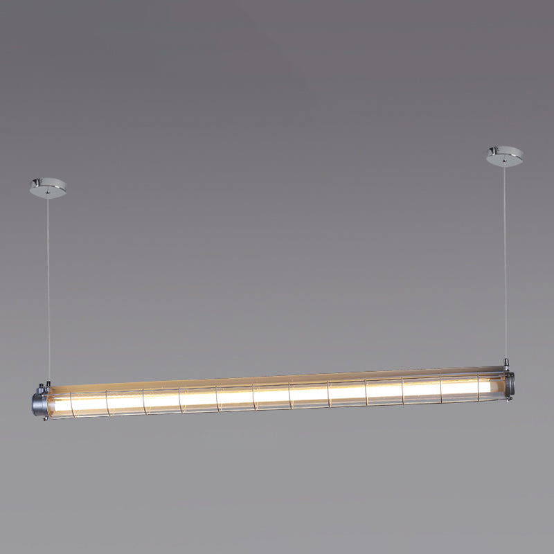 Industrial Style Metal Hanging Lamp Cylinder Shape Island Light Fixture for Dining Table