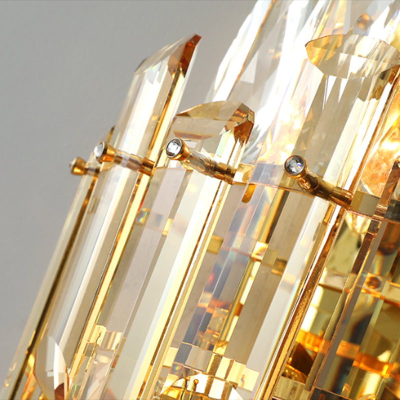 Geometric Shape Crystal Wall Sconces Modern Multi-Lights Wall Mount Light Fixture in Gold
