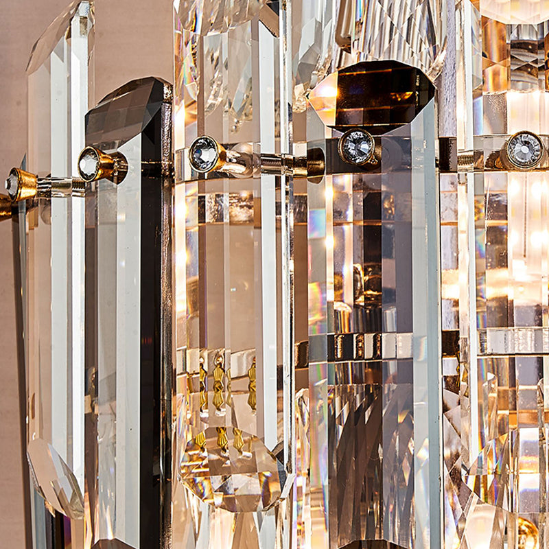 Geometric Shape Crystal Wall Sconces Modern Multi-Lights Wall Mount Light Fixture in Gold