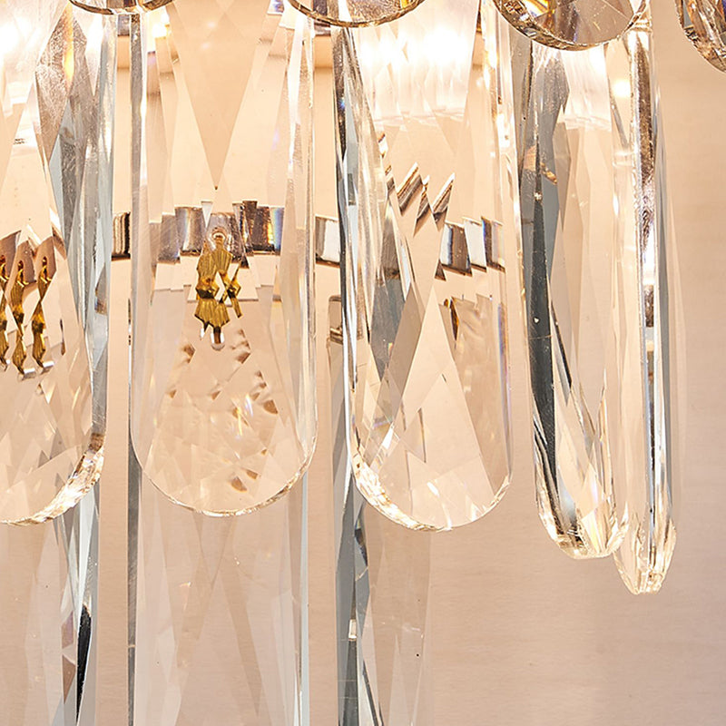 Geometric Shape Crystal Wall Sconces Modern Multi-Lights Wall Mount Light Fixture in Gold