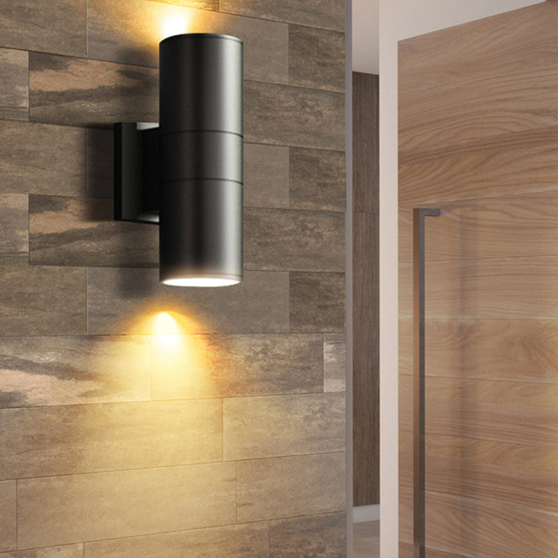 Modernism Wall Sconce Cylinder Outdoor Sconce Light Fixture for Courtyard