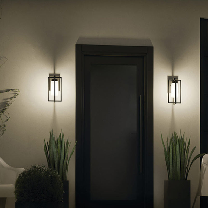 Modernism Wall Sconce White Glass Sconce Light Fixture for Courtyard