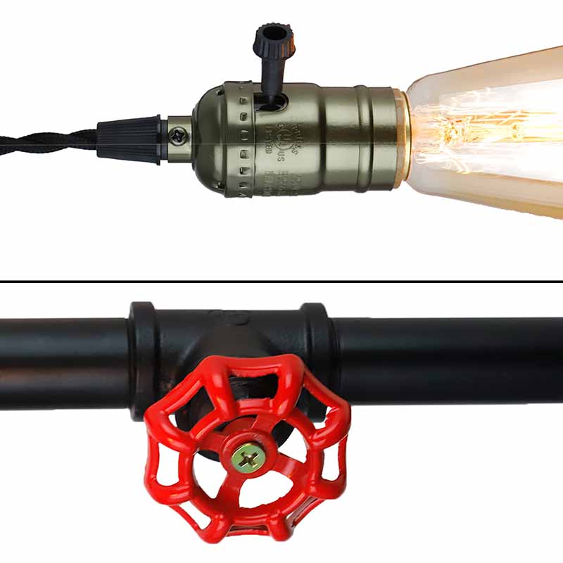 Contemporary Adjustable Wall Sconce Metal Pipe Shape Vanity Lamp for Bathroom