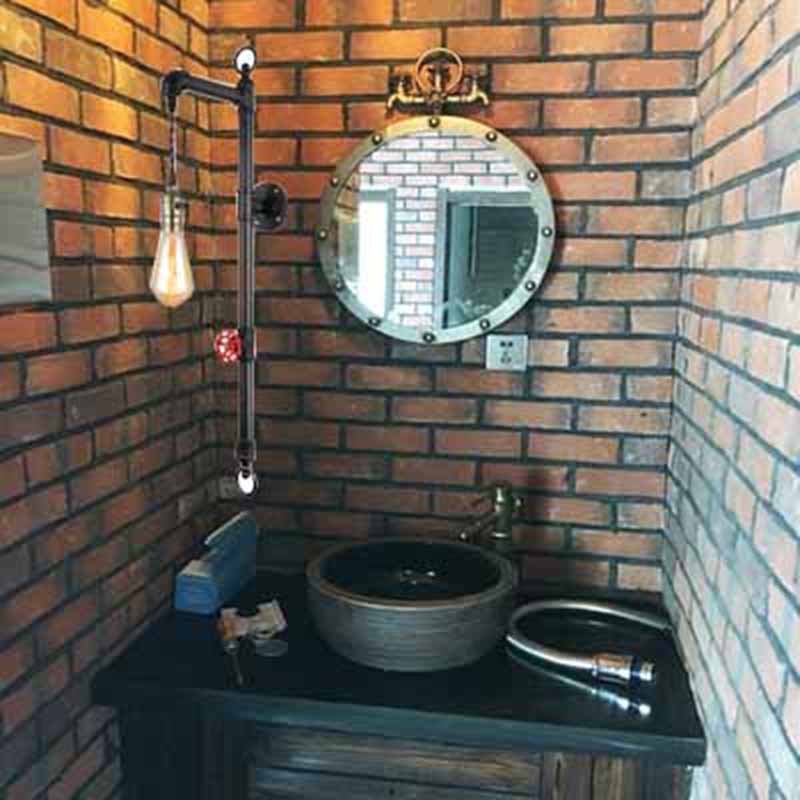 Contemporary Adjustable Wall Sconce Metal Pipe Shape Vanity Lamp for Bathroom