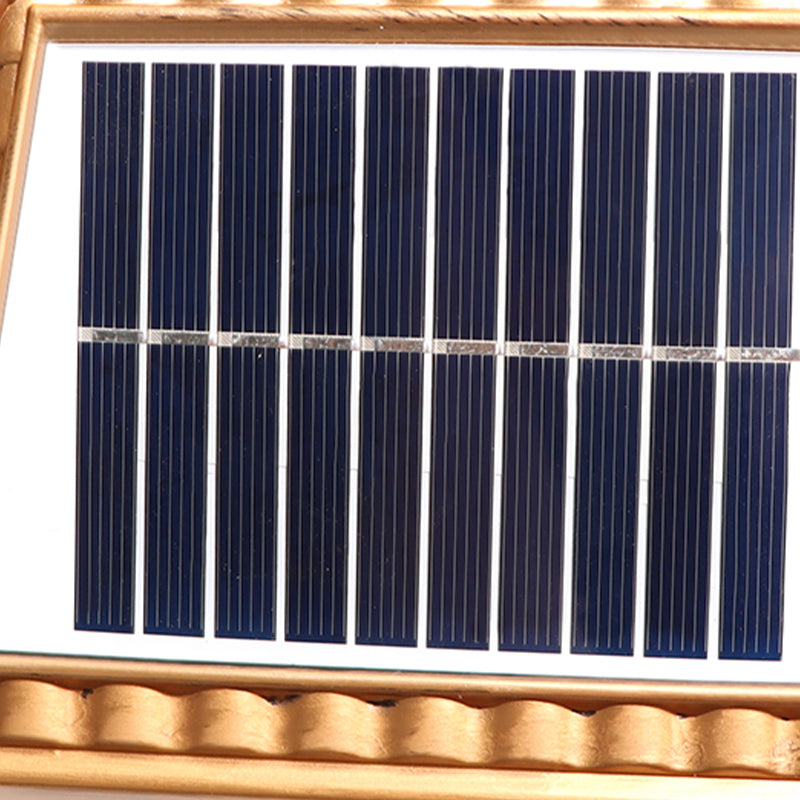 Rectangle Shape Metal Outdoor Light Modern Style 1 Light Solar Pillar Light