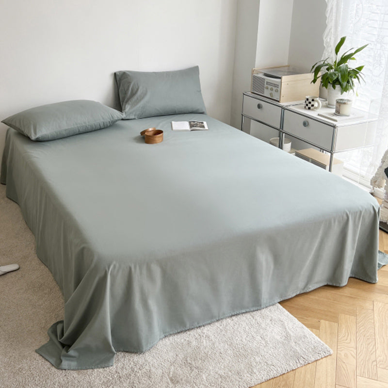 Sheet Set Cotton Solid Color Ultra Soft Breathable Wrinkle Resistant Bed Sheet Set