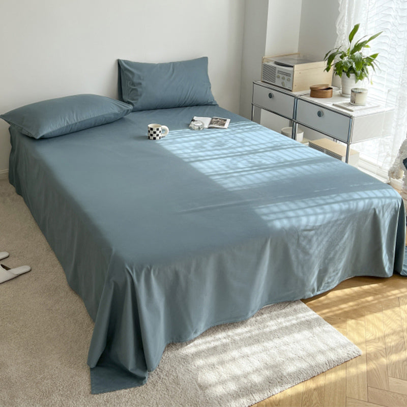 Sheet Set Cotton Solid Color Ultra Soft Breathable Wrinkle Resistant Bed Sheet Set