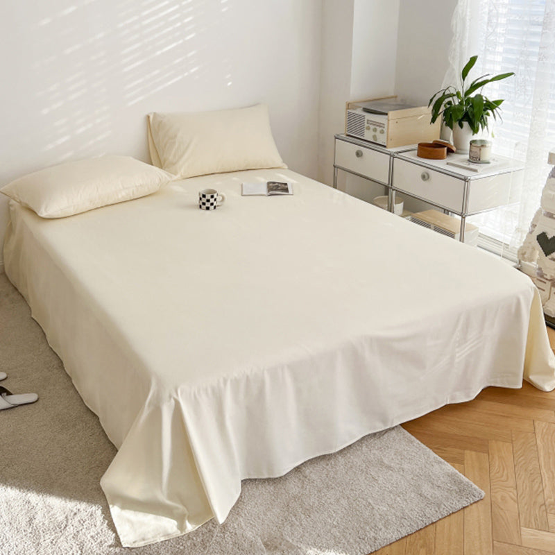 Sheet Set Cotton Solid Color Ultra Soft Breathable Wrinkle Resistant Bed Sheet Set