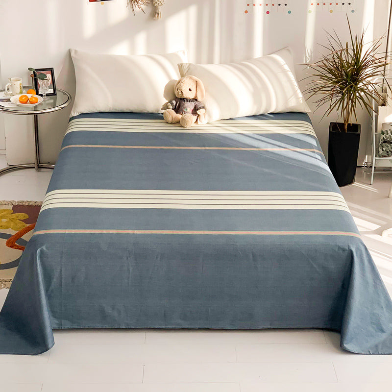 Sheet Sets Cotton Striped Wrinkle Resistant Breathable Ultra Soft Bed Sheet Set