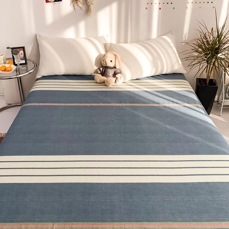 Sheet Sets Cotton Striped Wrinkle Resistant Breathable Ultra Soft Bed Sheet Set
