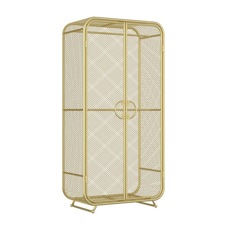 Bedroom Metal Wardrobe Industrial Style Rectangular Wardrobe Closet