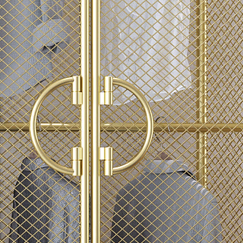 Bedroom Metal Wardrobe Industrial Style Rectangular Wardrobe Closet