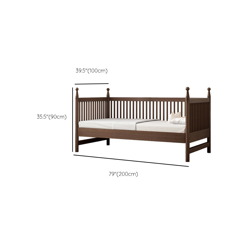 Solid Wood Washed Natural Nursery Bed Traditional with Guardrail