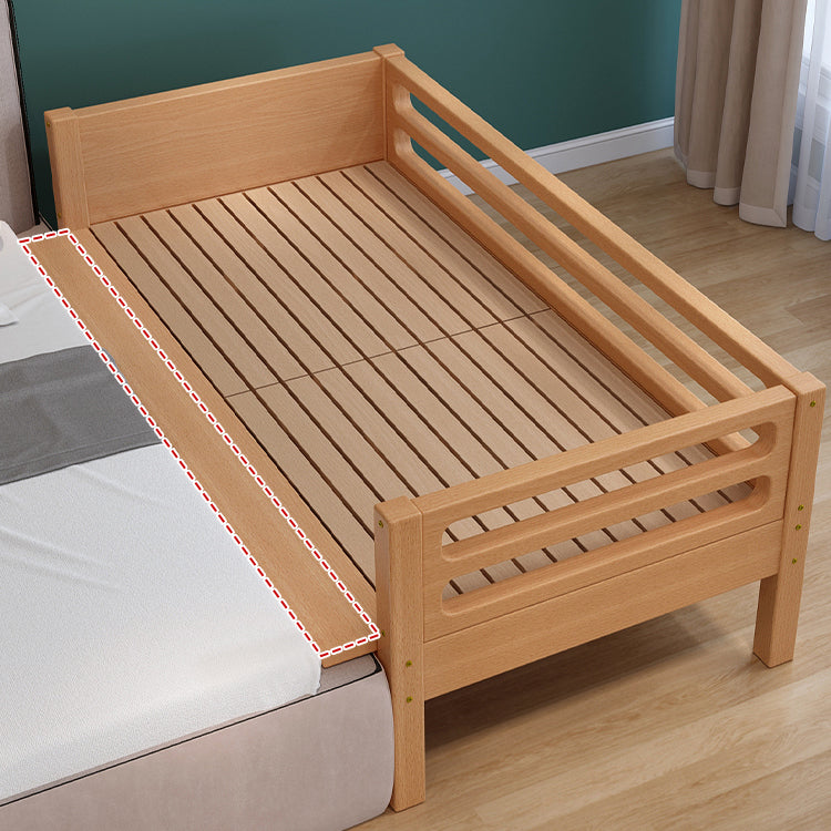 Luxurious Style Solid Wood Nursery Bed in Nature with Guardrail